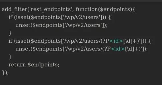 REST API user enumeration response